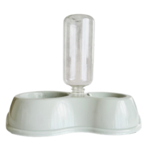 Plato con bebedero 2 en 1 para gatos. Diseño práctico y resistente que facilita la alimentación e hidratación diaria con sistema automático de agua.