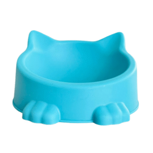 Plato con diseño de cara de gato, resistente y antideslizante, ideal para servir alimento seco o húmedo. Fácil de limpiar y con forma que facilita el acceso y evita derrames. Perfecto para un momento de comida cómodo y con estilo.