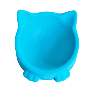 Plato con diseño de cara de gato, resistente y antideslizante, ideal para servir alimento seco o húmedo. Fácil de limpiar y con forma que facilita el acceso y evita derrames. Perfecto para un momento de comida cómodo y con estilo.