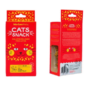 Galletas Rellenas de Atún con Pollo, nutritivas y deliciosas, con proteínas, vitaminas, taurina y antioxidantes naturales que apoyan el crecimiento y bienestar completo de tu mascota.