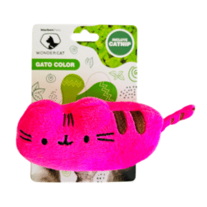 Peluche con forma de gatito que contiene catnip natural para estimular el juego, el olfato y la actividad física de tu gato. Suave, resistente y seguro, ayuda a reducir el estrés y entretiene por horas a gatos curiosos y juguetones.